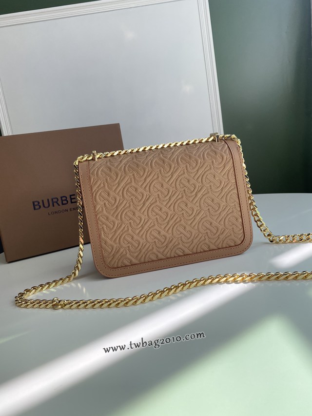 Burberry專門店新款小號TB刺繡絎縫鎖扣包 巴寶莉羔羊皮鏈條單肩斜挎女包 yxb1168
